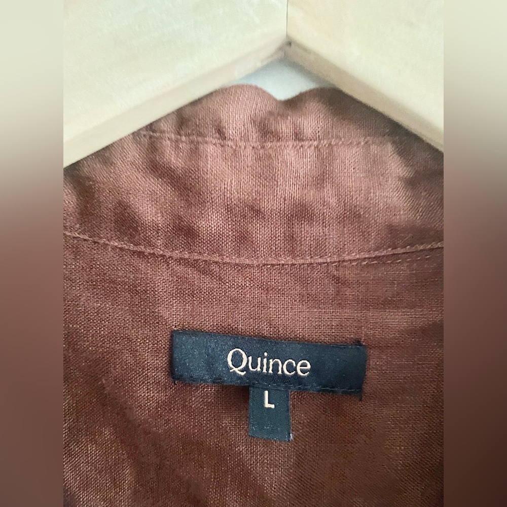 Quince Brown Linen Button Down Shirt - Picture 5 of 8